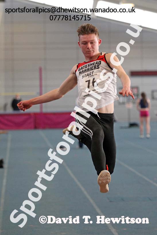 Boys long jump, NECAA Championships and Open Indoor Pentathlon, Gateshead College Academy of Sport. Photo: David T. Hewitson/Sports for All Pics